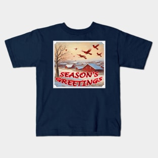 Season's Greetings Winter Wonderland Kids T-Shirt